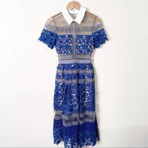 NWT Self-portrait Blue Lace Dress
